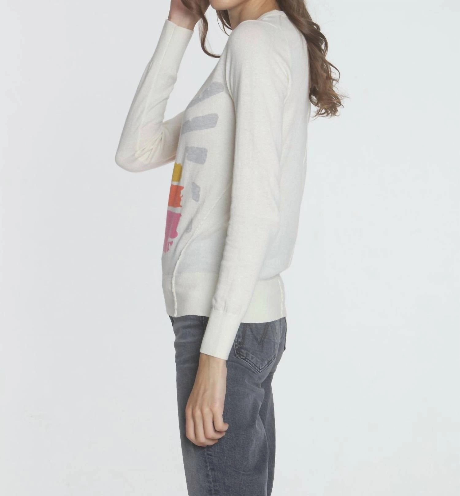Women's Sunburst Crew Top In White Multi