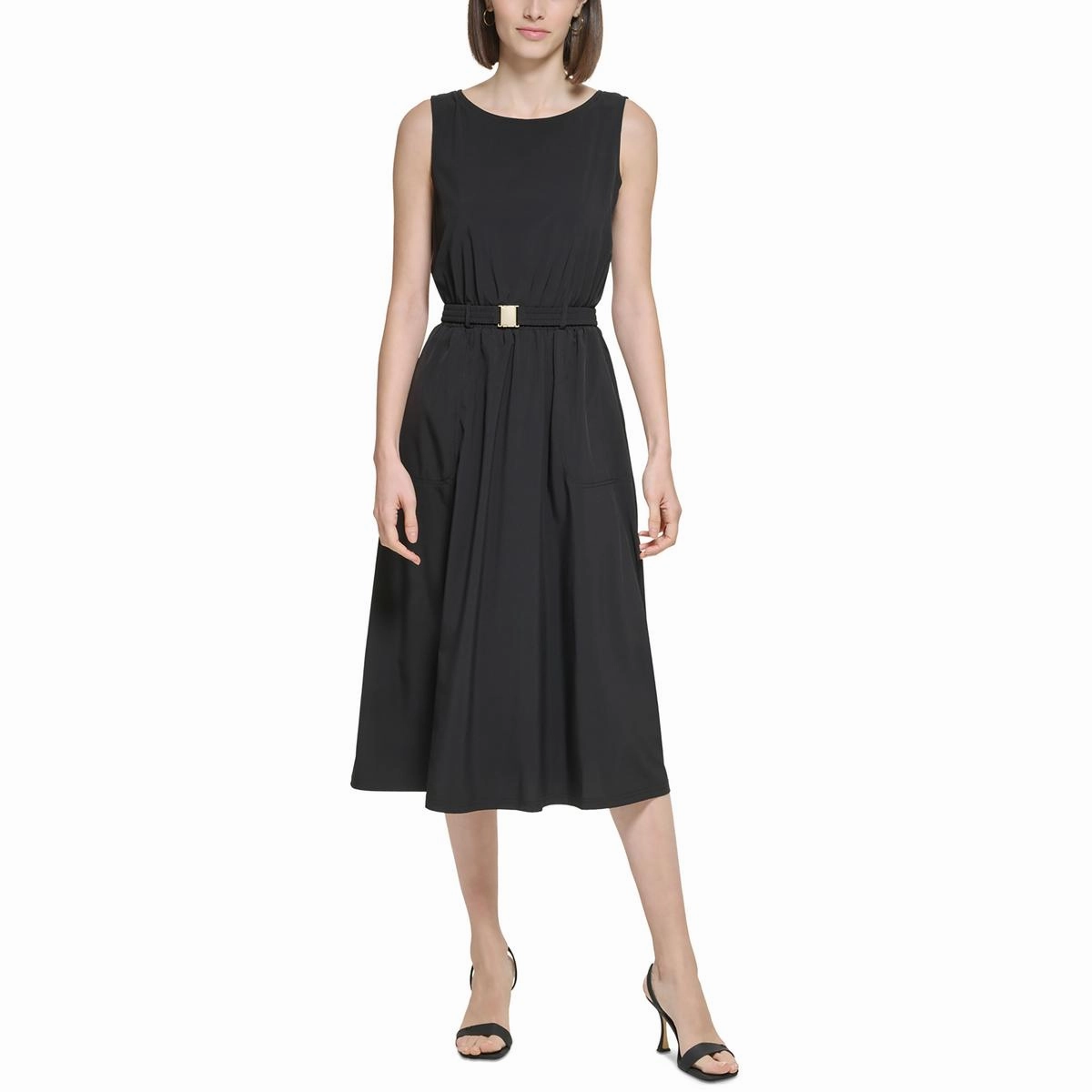 Womens A Line Midi Wear To Work Dress