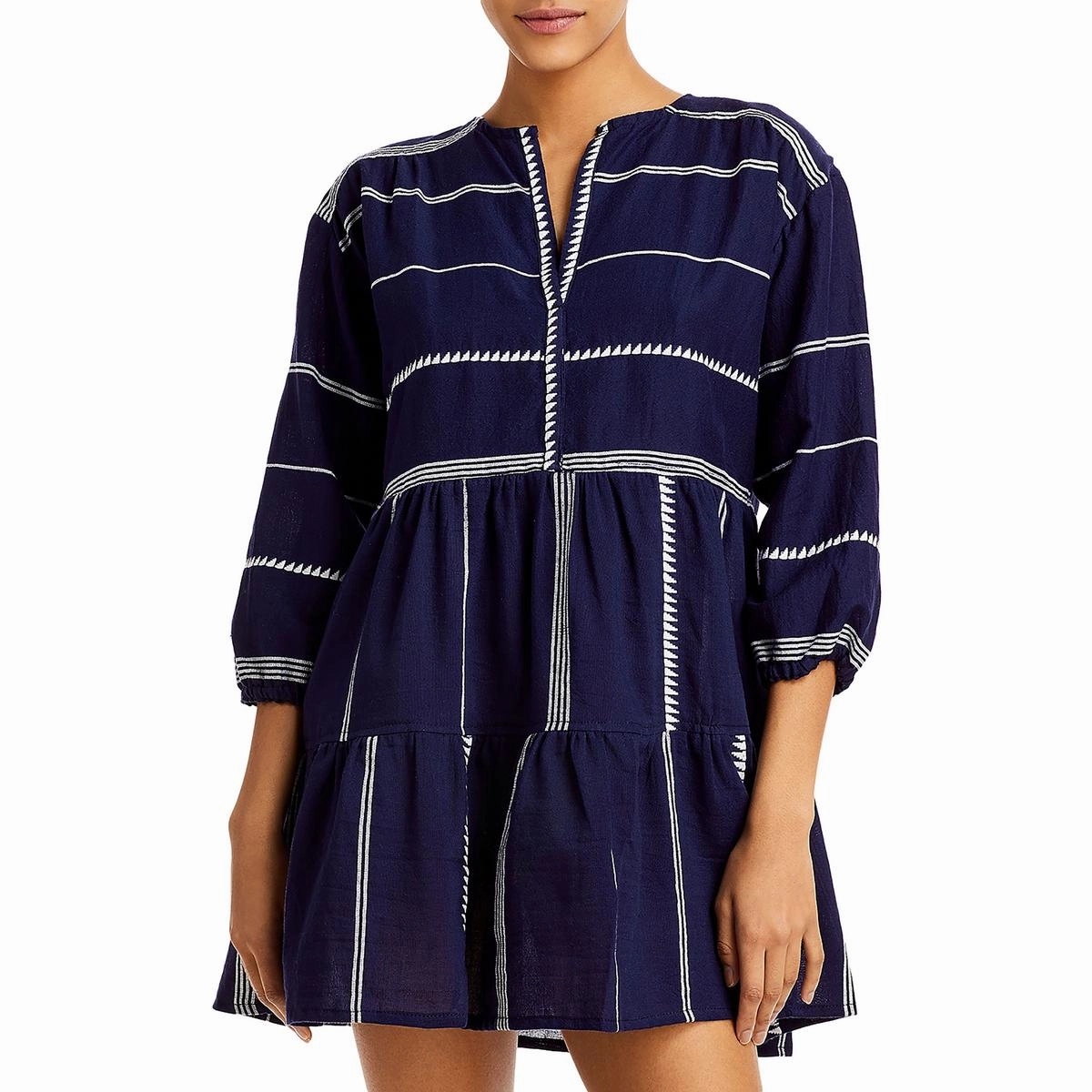 Womens Cotton Tiered Mini Dress