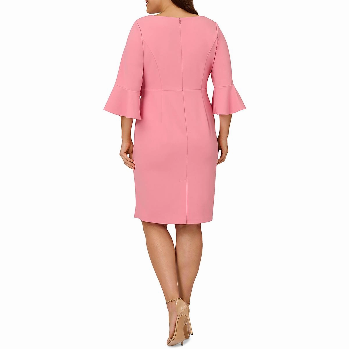 Womens Crepe Bell Sleeve Cocktail And Party Dress