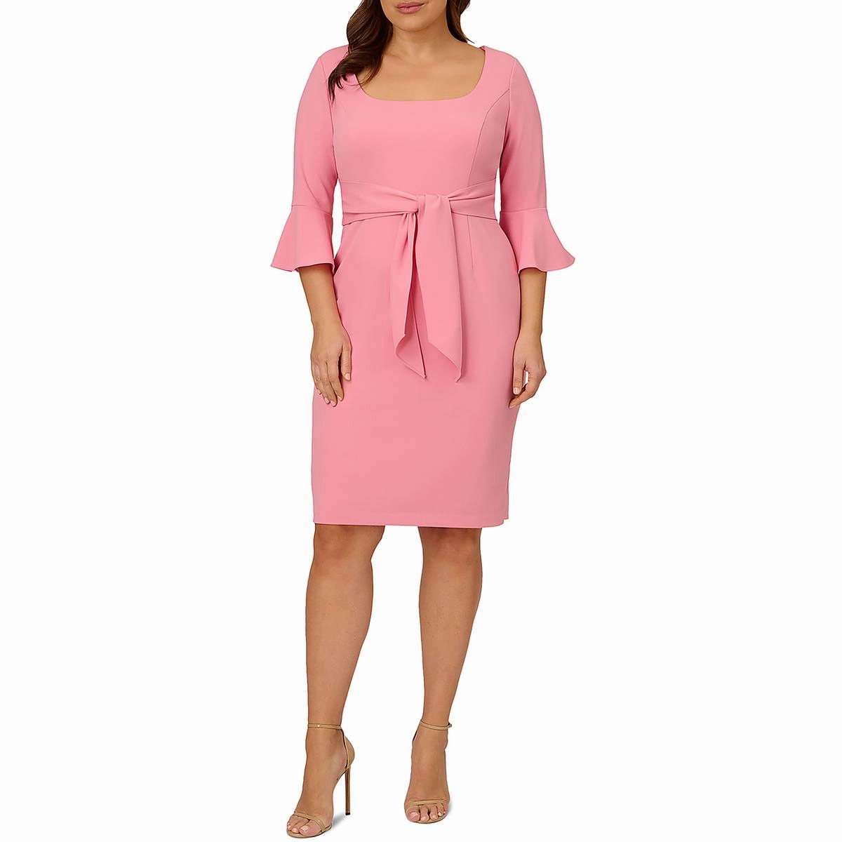 Womens Crepe Bell Sleeve Cocktail And Party Dress