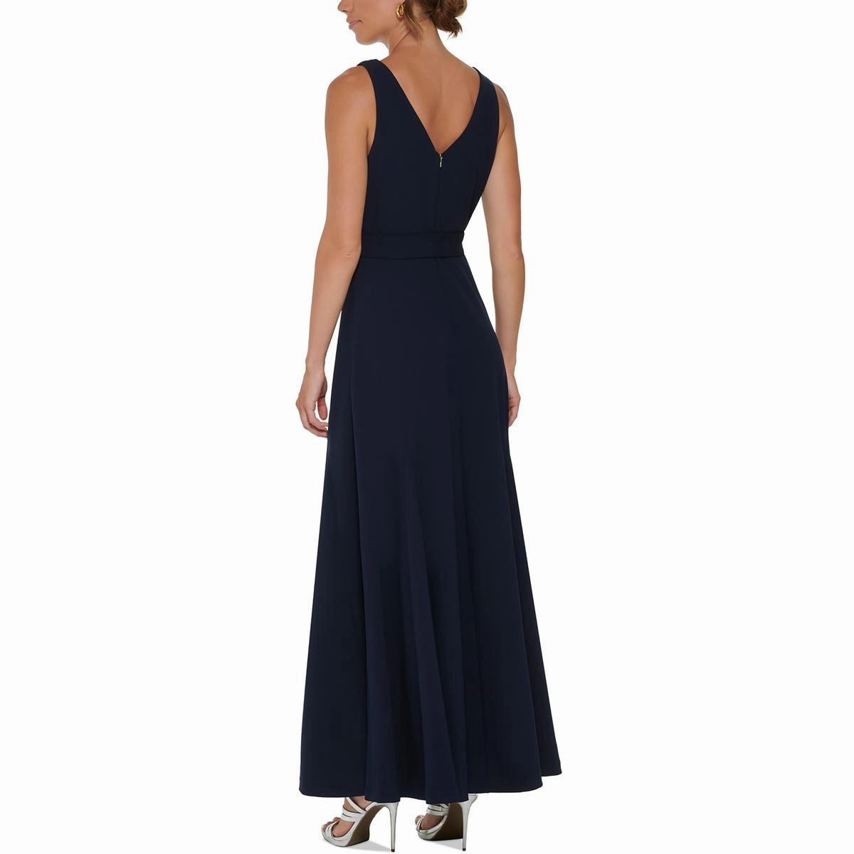 Womens Crepe Long Evening Dress