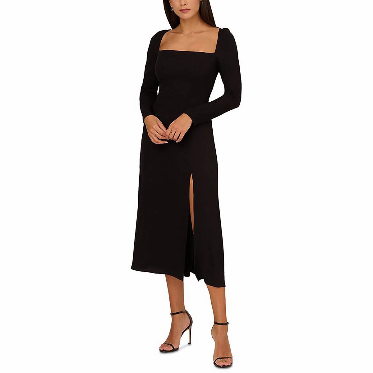 Womens Crepe Smocked Sheath Dress