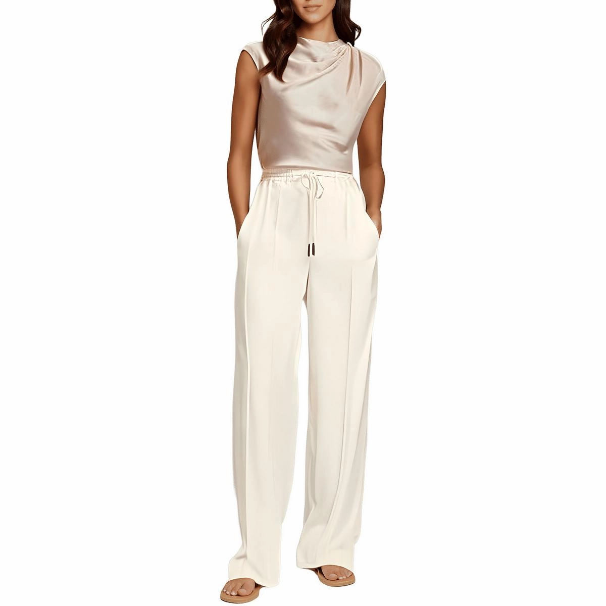 Womens Drapey Chiffon Shell
