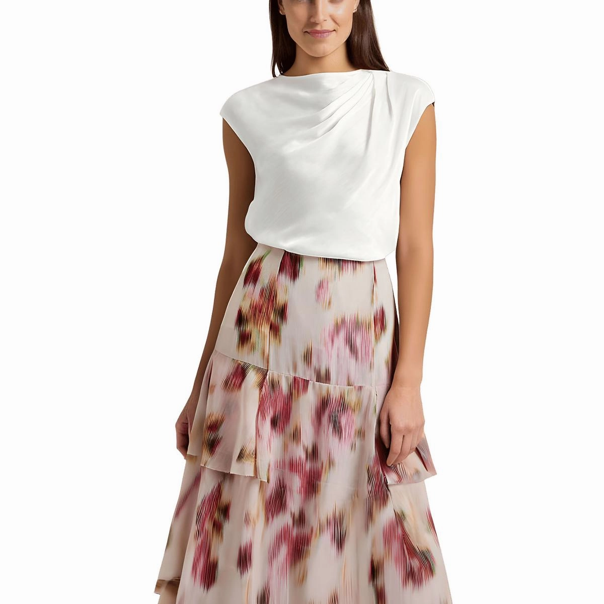 Womens Drapey Chiffon Shell