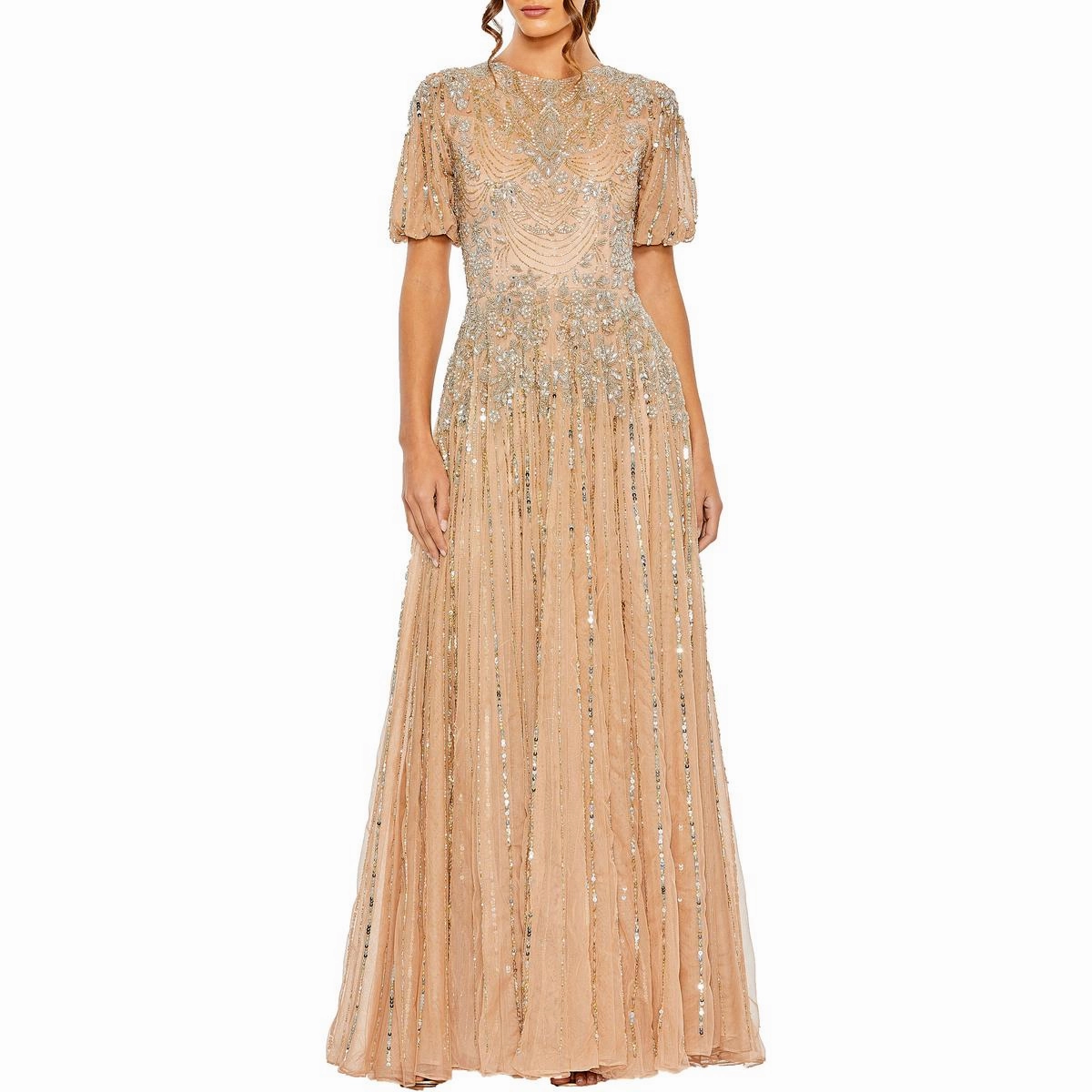 Womens Embellished Formal Evening Dress