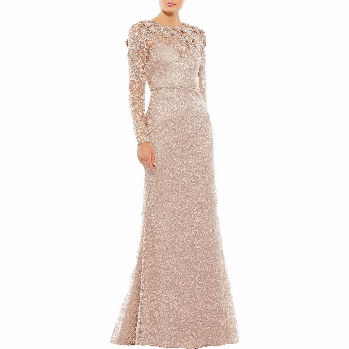 Womens Embellished Formal Evening Dress