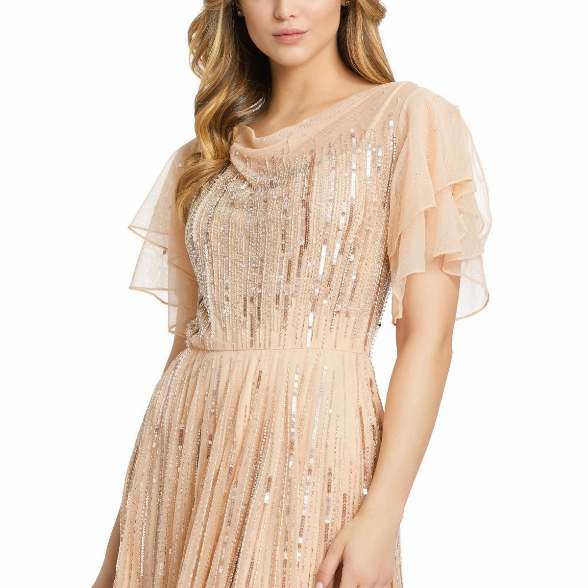 Womens Embellished Long Evening Dress