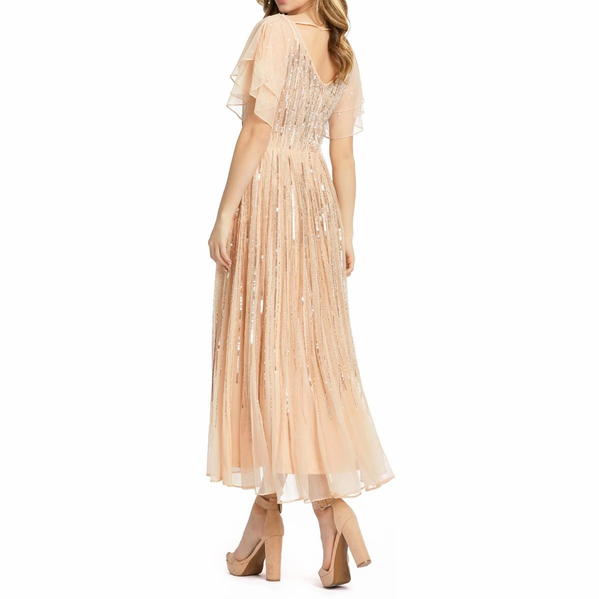 Womens Embellished Long Evening Dress