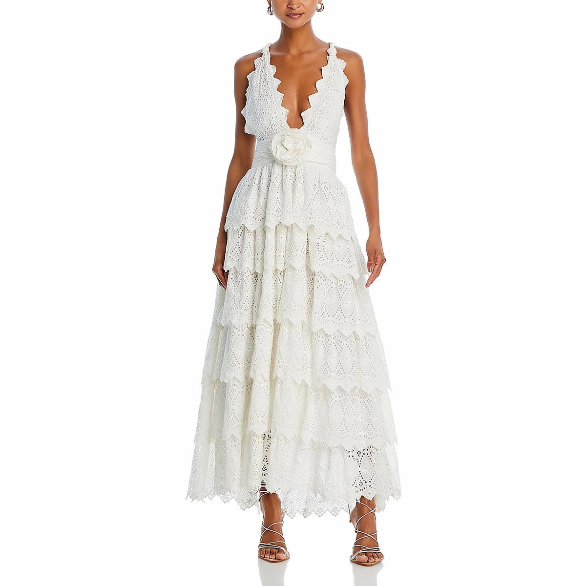 Womens Eyelet Long Maxi Dress