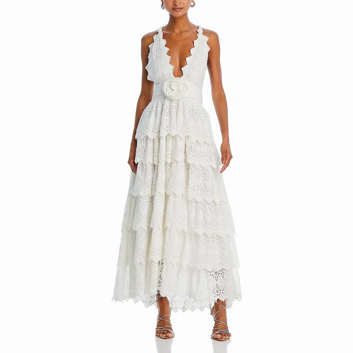 Womens Eyelet Long Maxi Dress