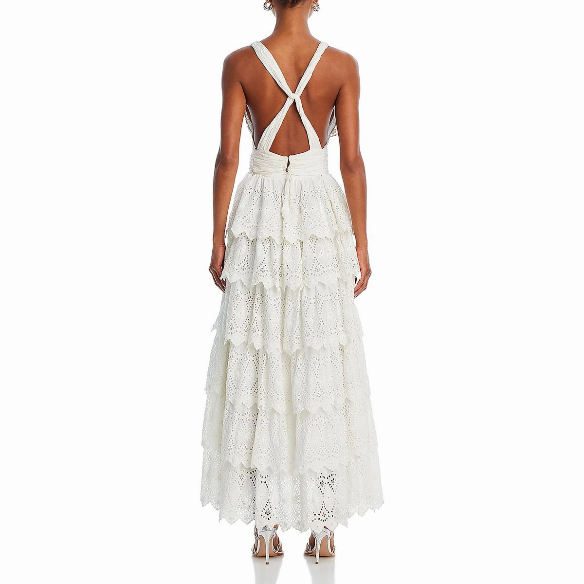 Womens Eyelet Long Maxi Dress