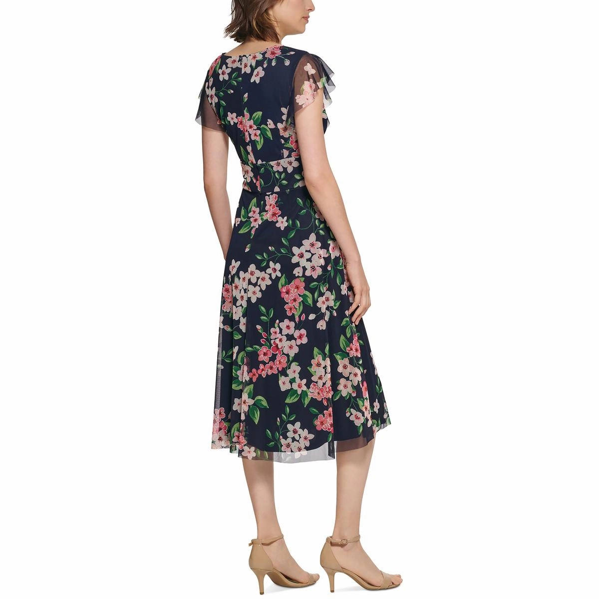 Womens Faux Wrap Floral Wrap Dress
