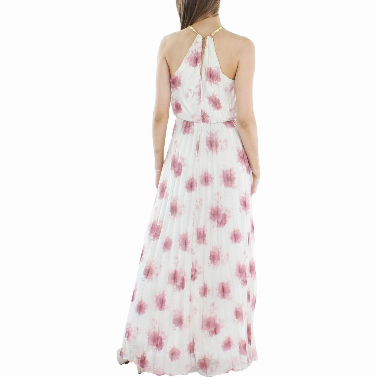 Womens Floral Print Maxi Evening Dress
