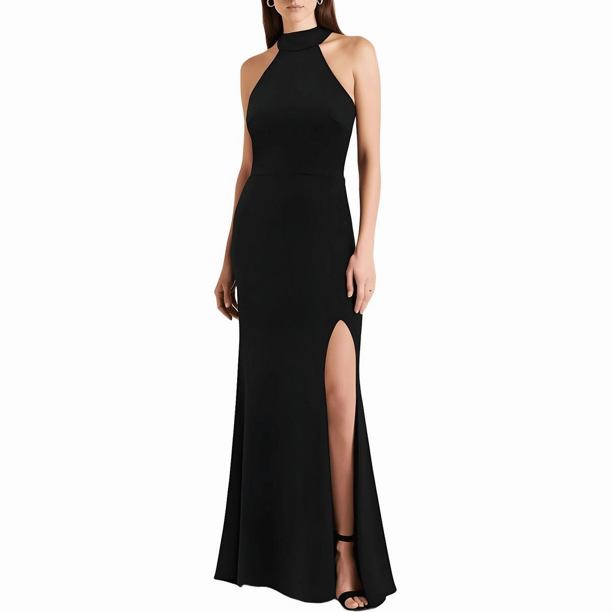 Womens Halter Sleeveless Evening Dress