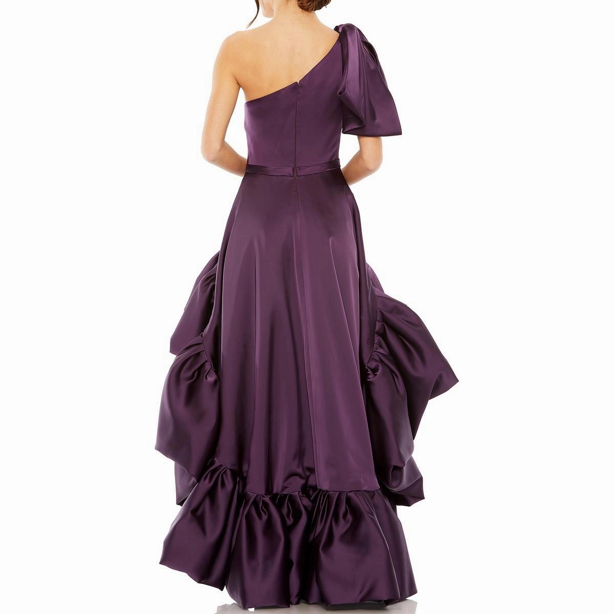 Womens Hi-Low Satin Cocktail And Party Dress