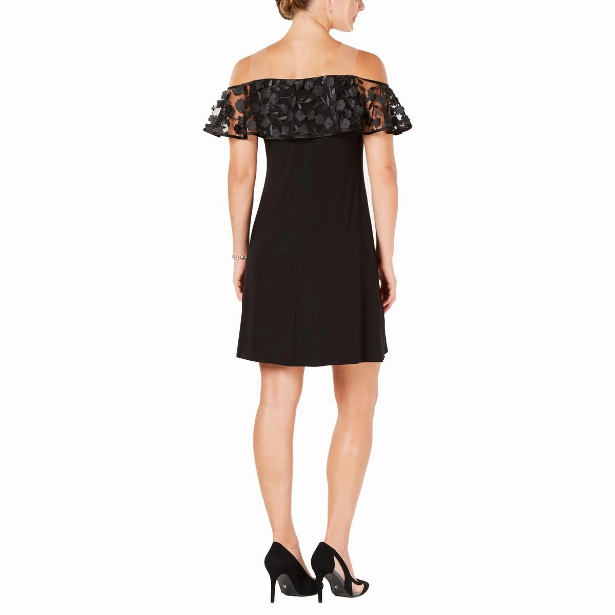 Womens Illusion Off The Shoulder Cocktail Dress