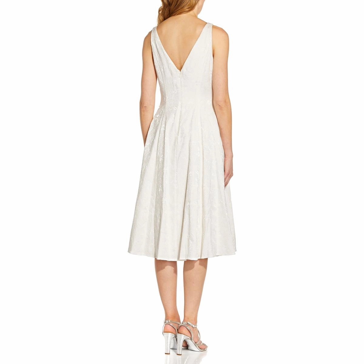 Womens Jacquard Knee-Length Fit & Flare Dress