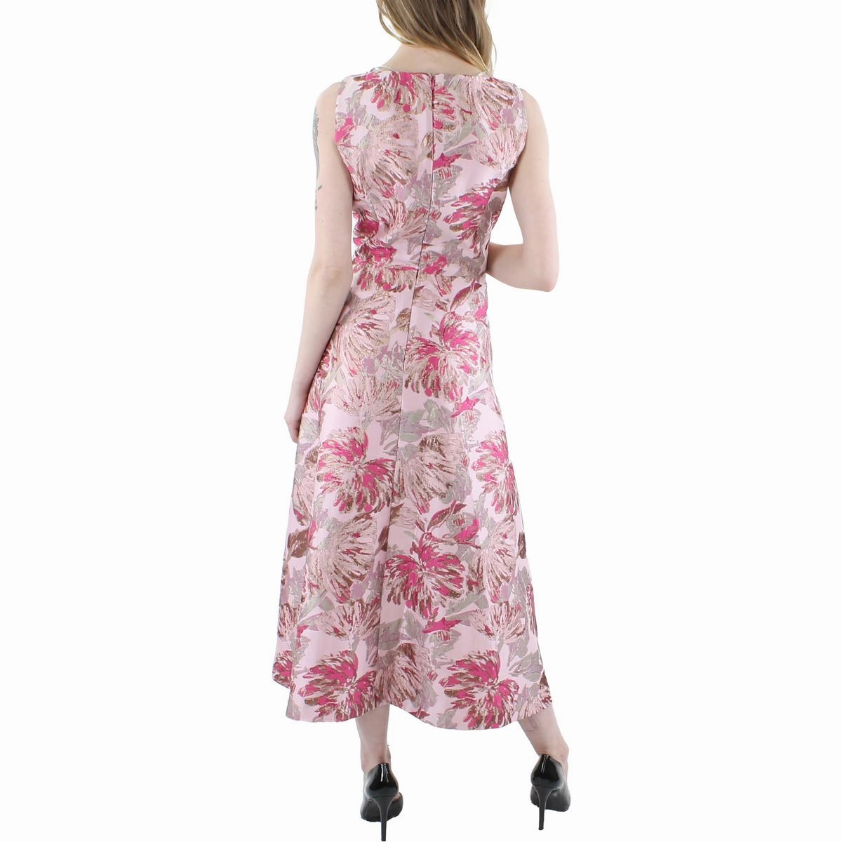 Womens Jacquard Midi Cocktail and Party Dress