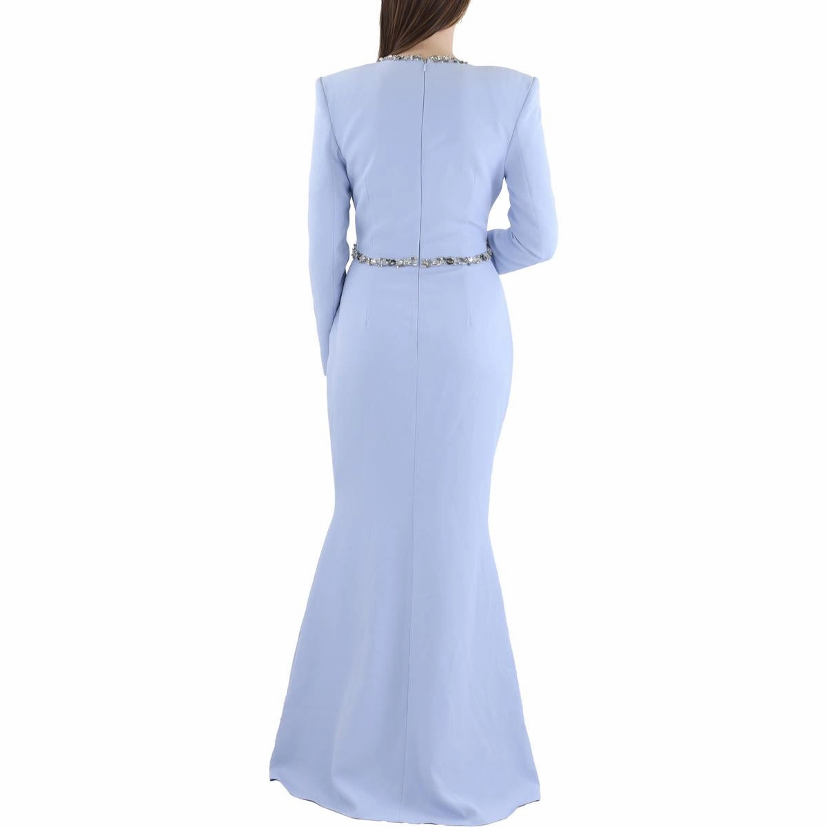 Womens Jeweled Polyester Evening Dress