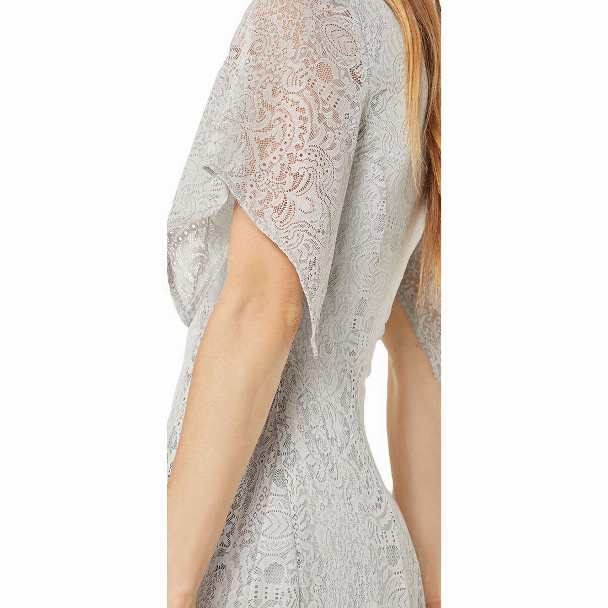 Womens Lace Angel Sleeve Fit & Flare Dress