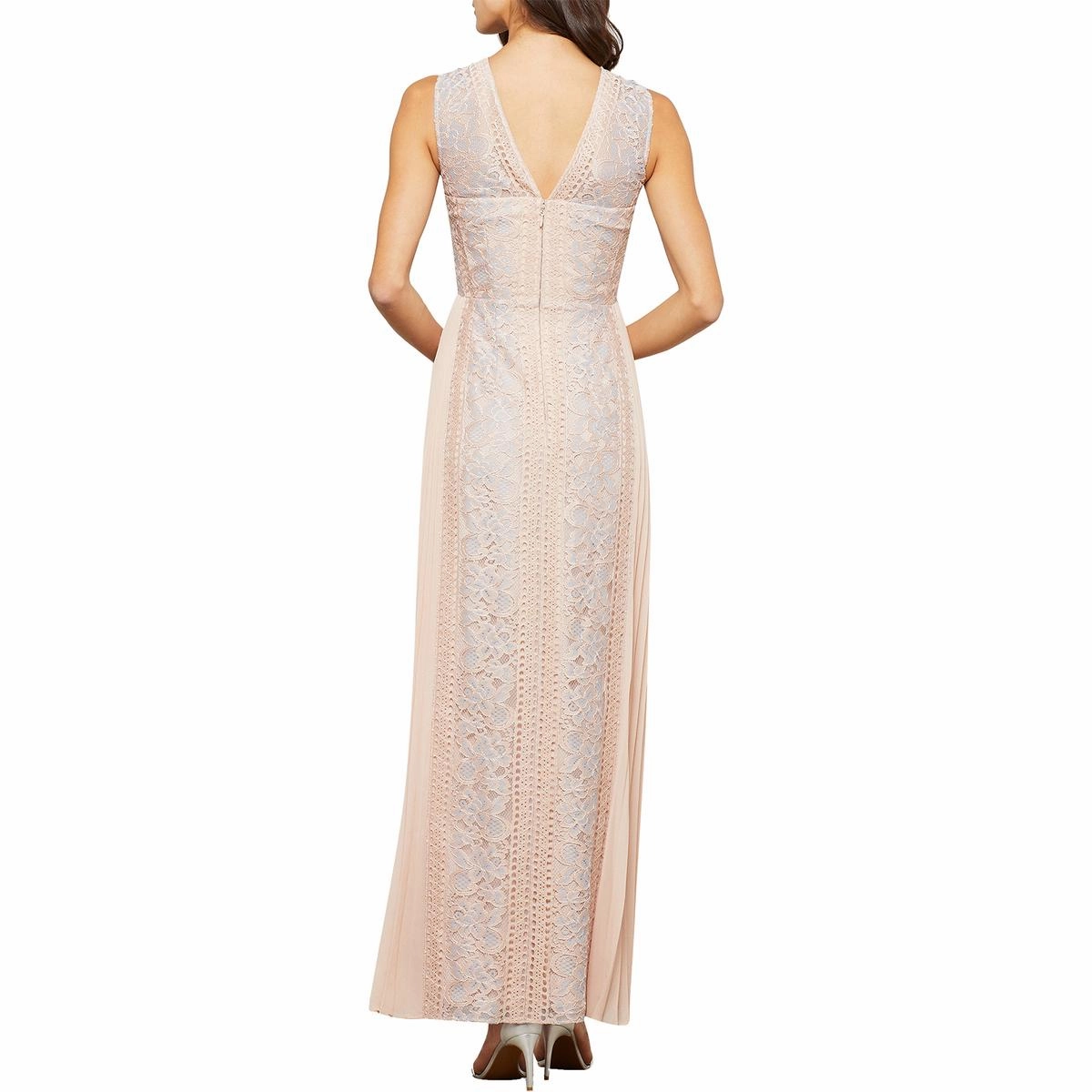 Womens Lace Illusion Formal Dress
