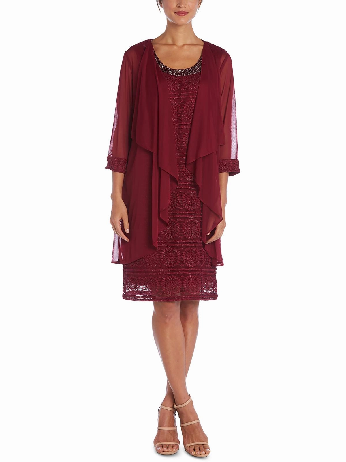Womens Lace Jacket Two Piece Dress