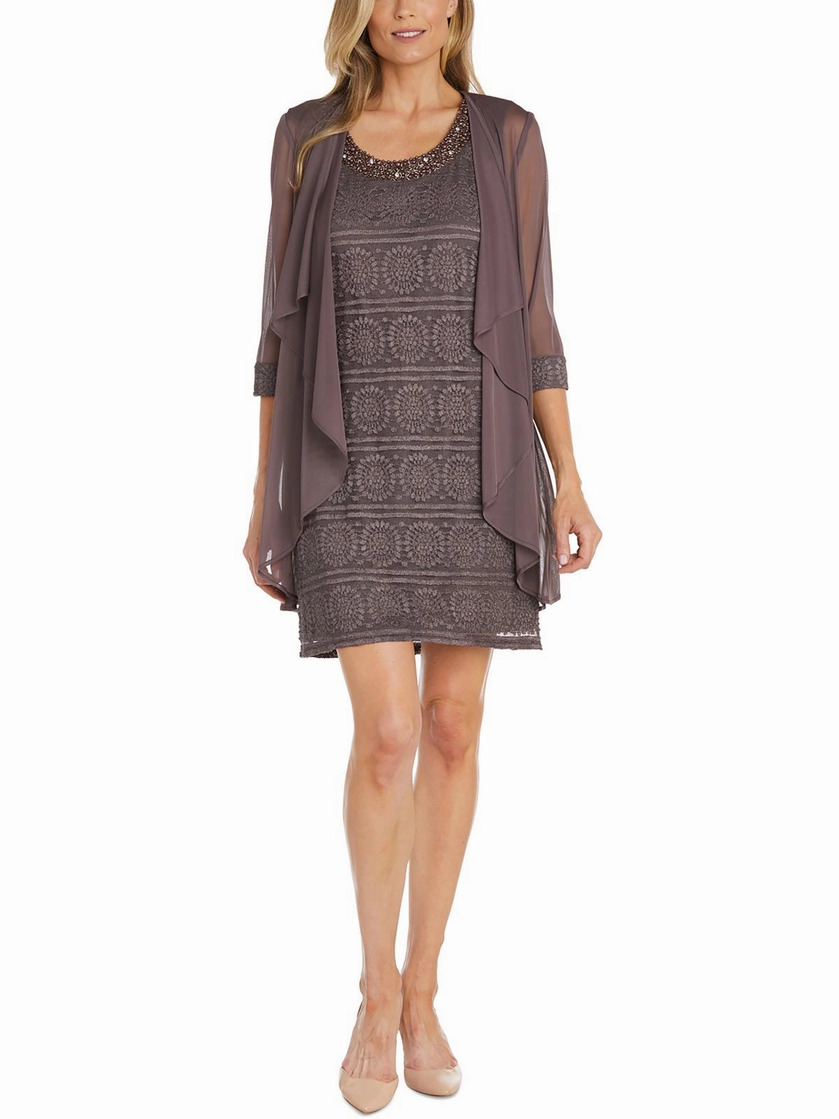 Womens Lace Jacket Two Piece Dress