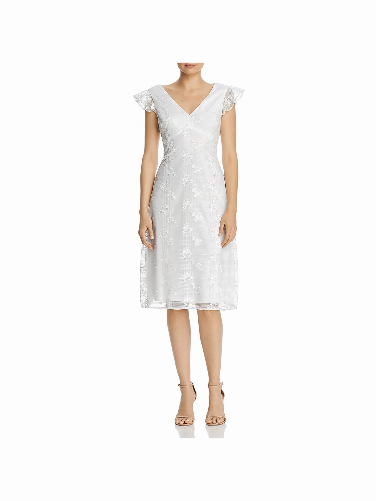 Womens Lace V-Neck Cocktail Dress