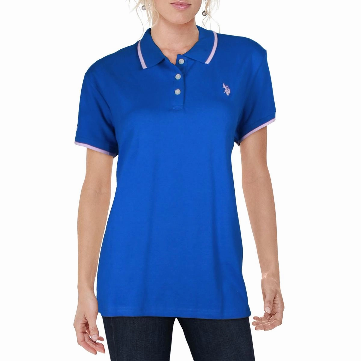 Womens Logo Cotton Polo Top
