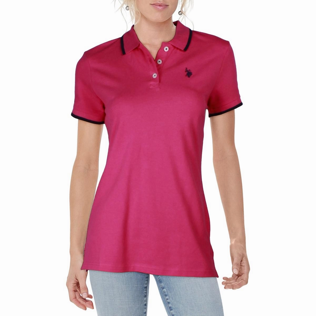 Womens Logo Cotton Polo Top