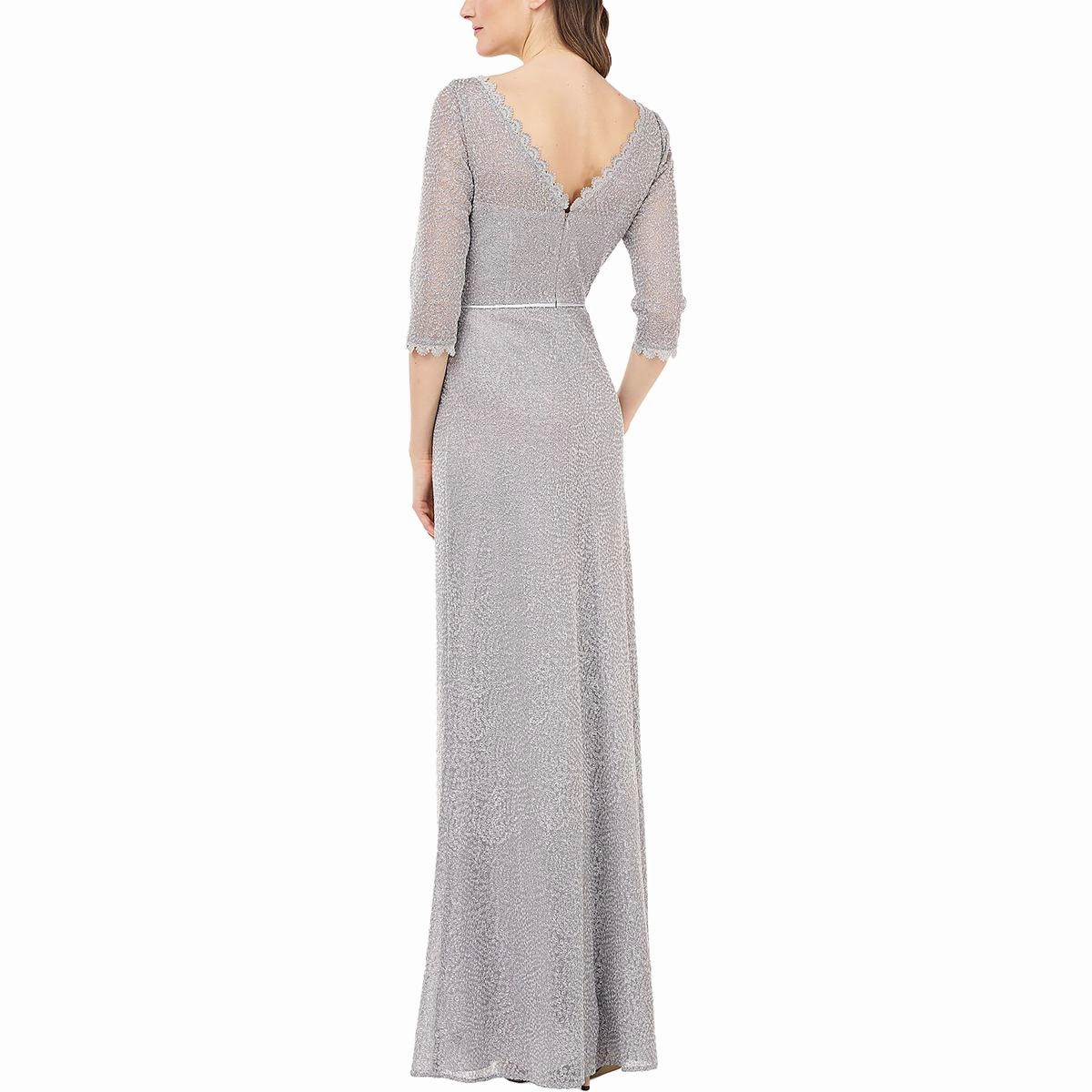 Womens Metallic Embellished Evening Dress
