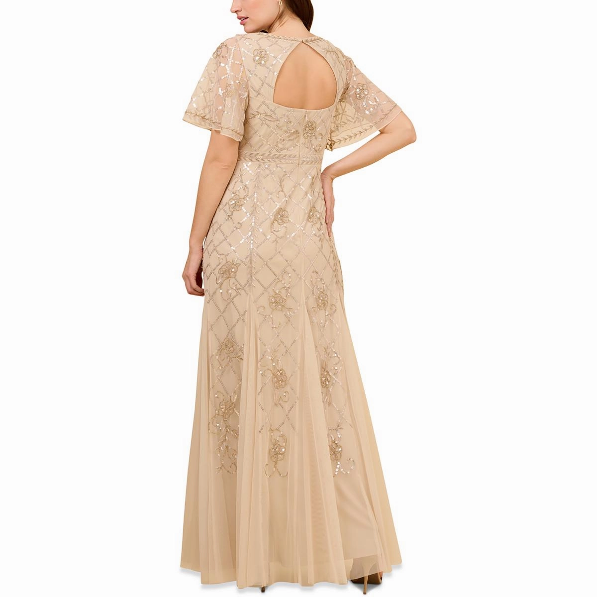 Womens Open Chest Maxi Evening Dress
