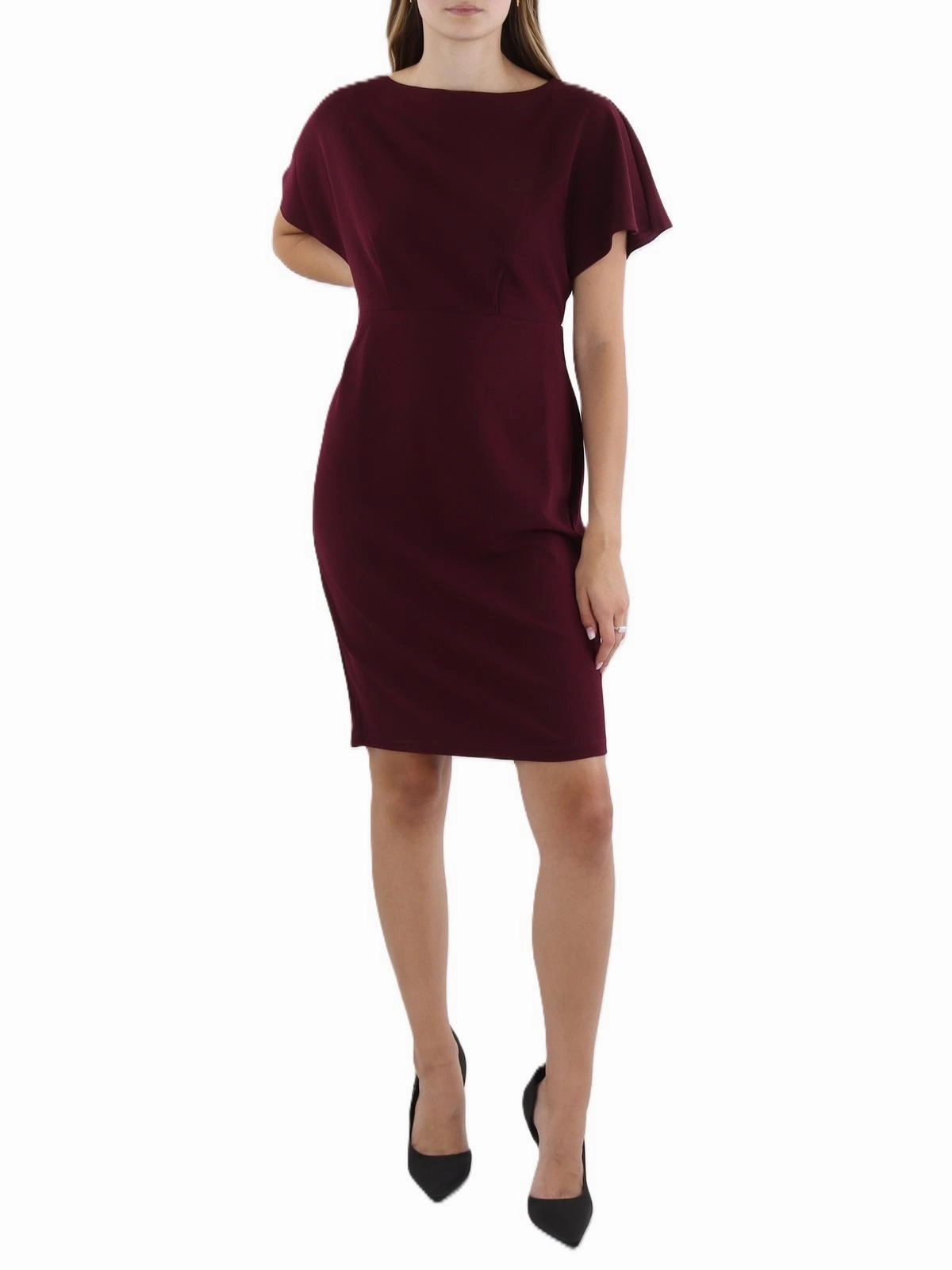 Womens Pintuck Above Knee Shift Dress