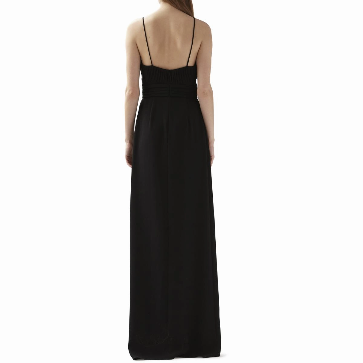 Womens Pleated Empire Evening Dress