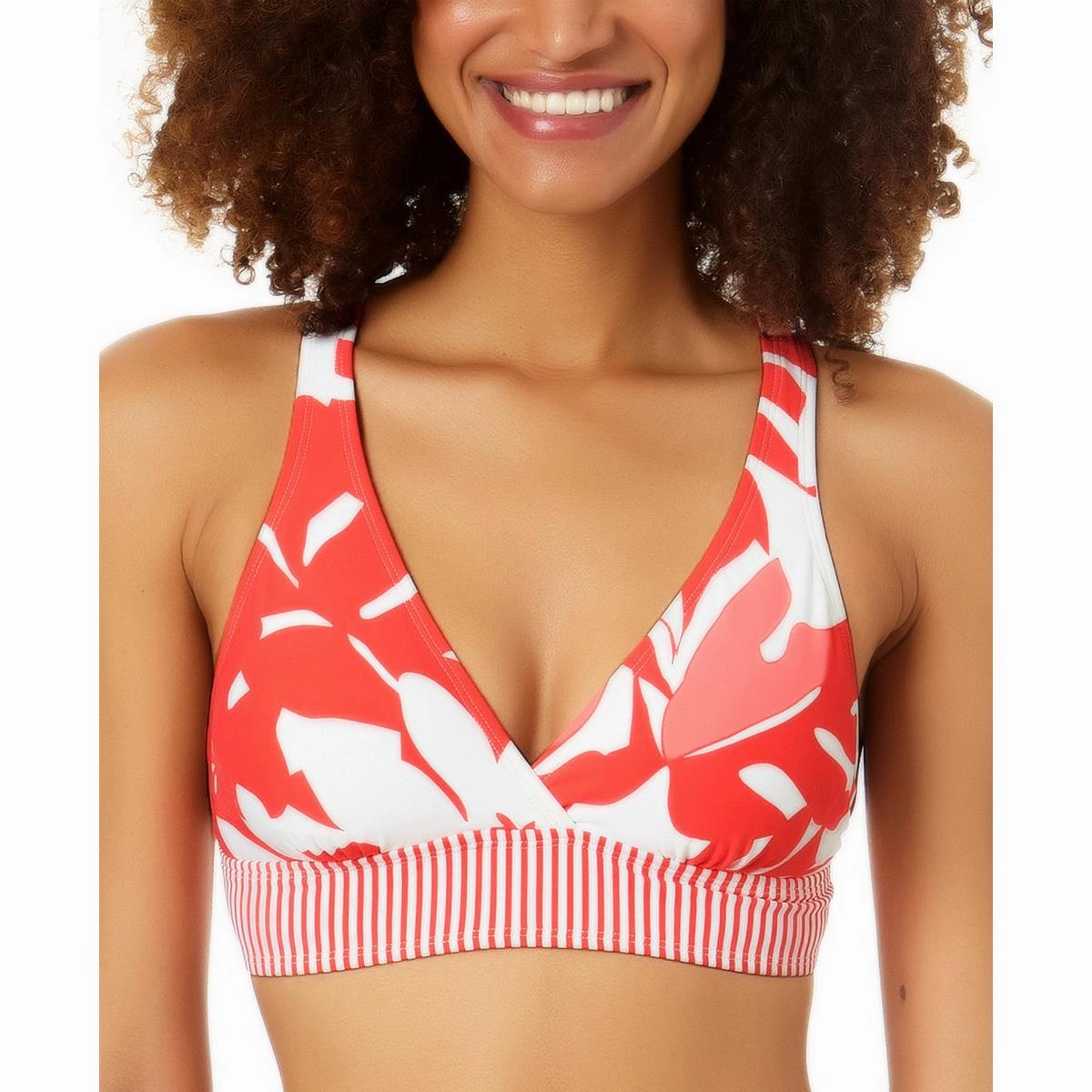 Womens Printed Banded Bikini Swim top