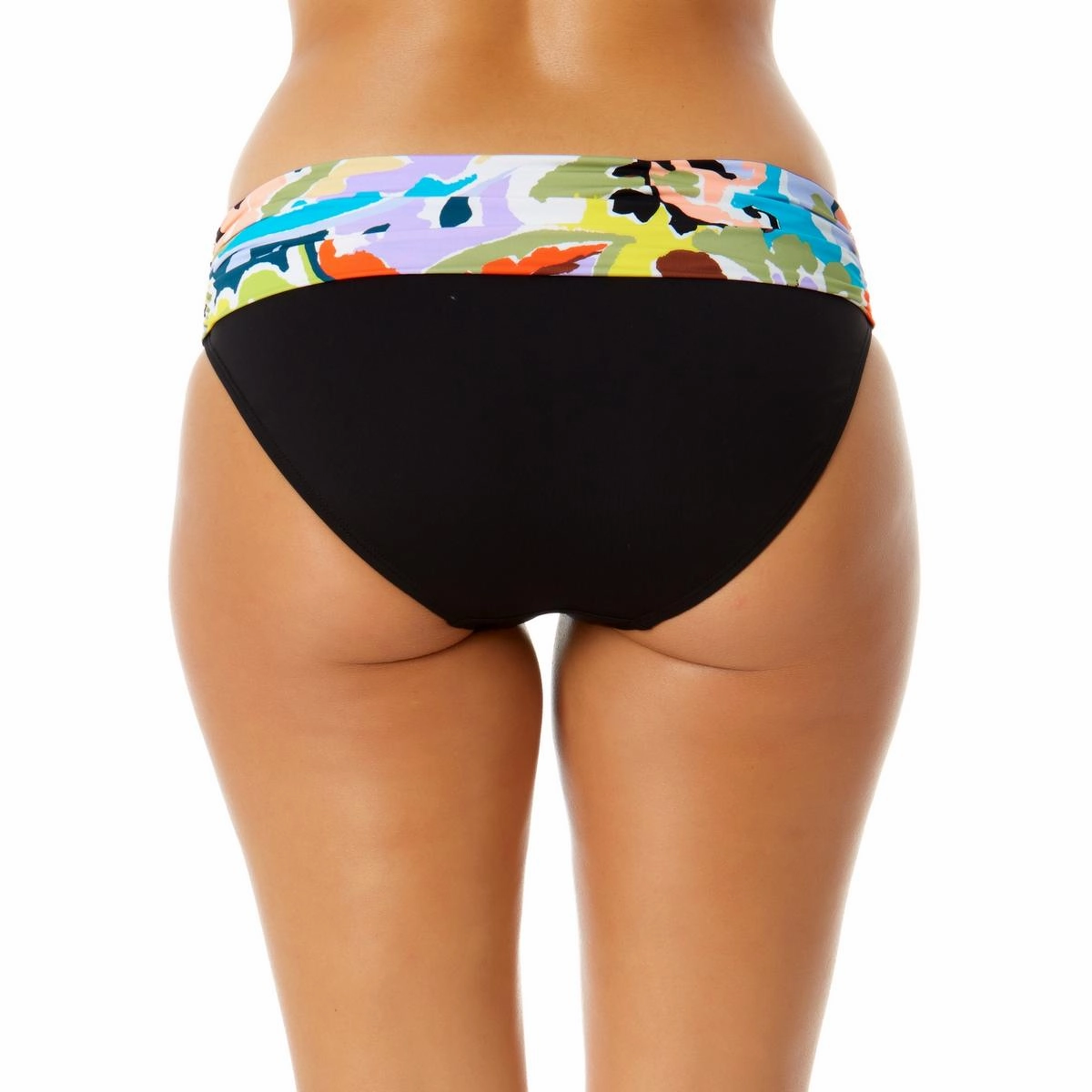 Womens Printed Fold-Over Swim Bottom Separates