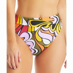 Womens Printed High-Rise Swim Bottom Separates Swim Womens - retro swimwear outlet