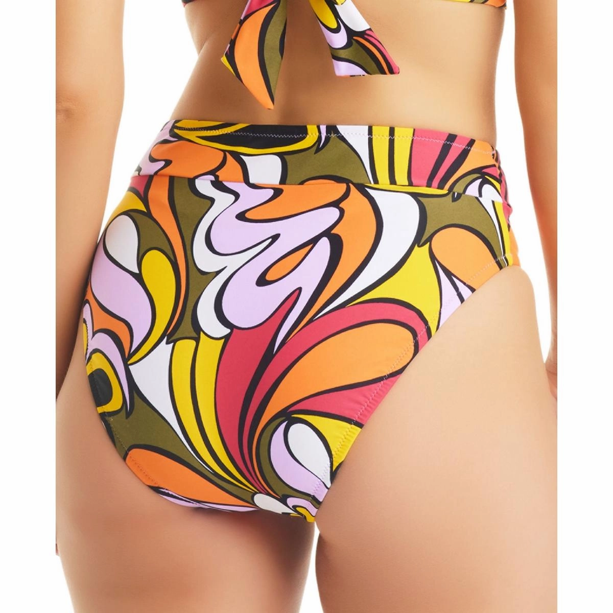Womens Printed High-Rise Swim Bottom Separates