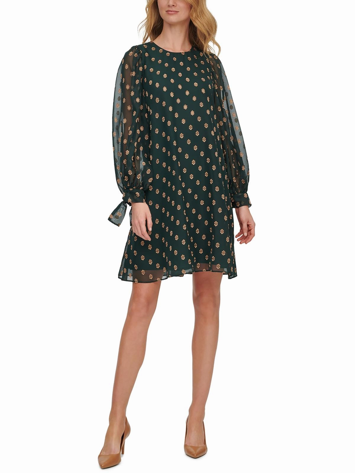 Womens Printed Polyester Shift Dress