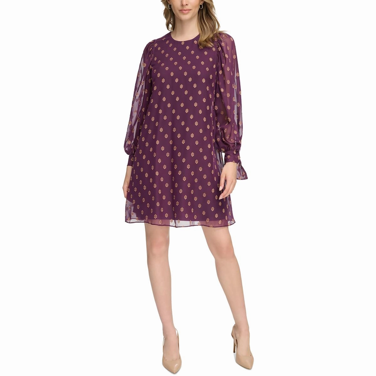 Womens Printed Polyester Shift Dress