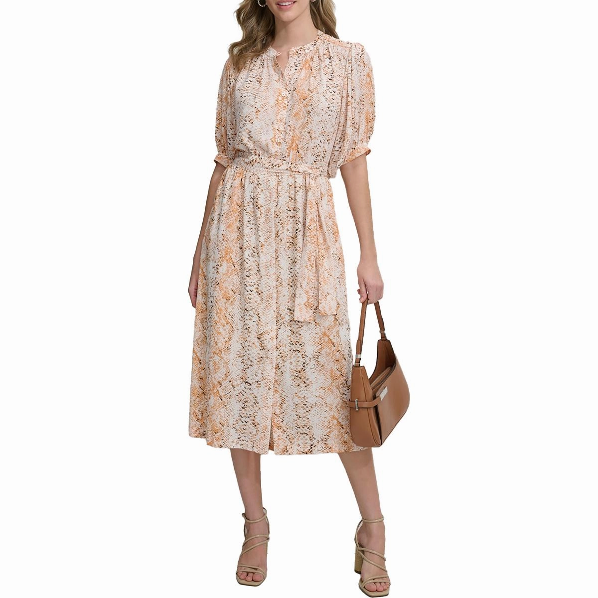 Womens Printed Polyester Shirtdress