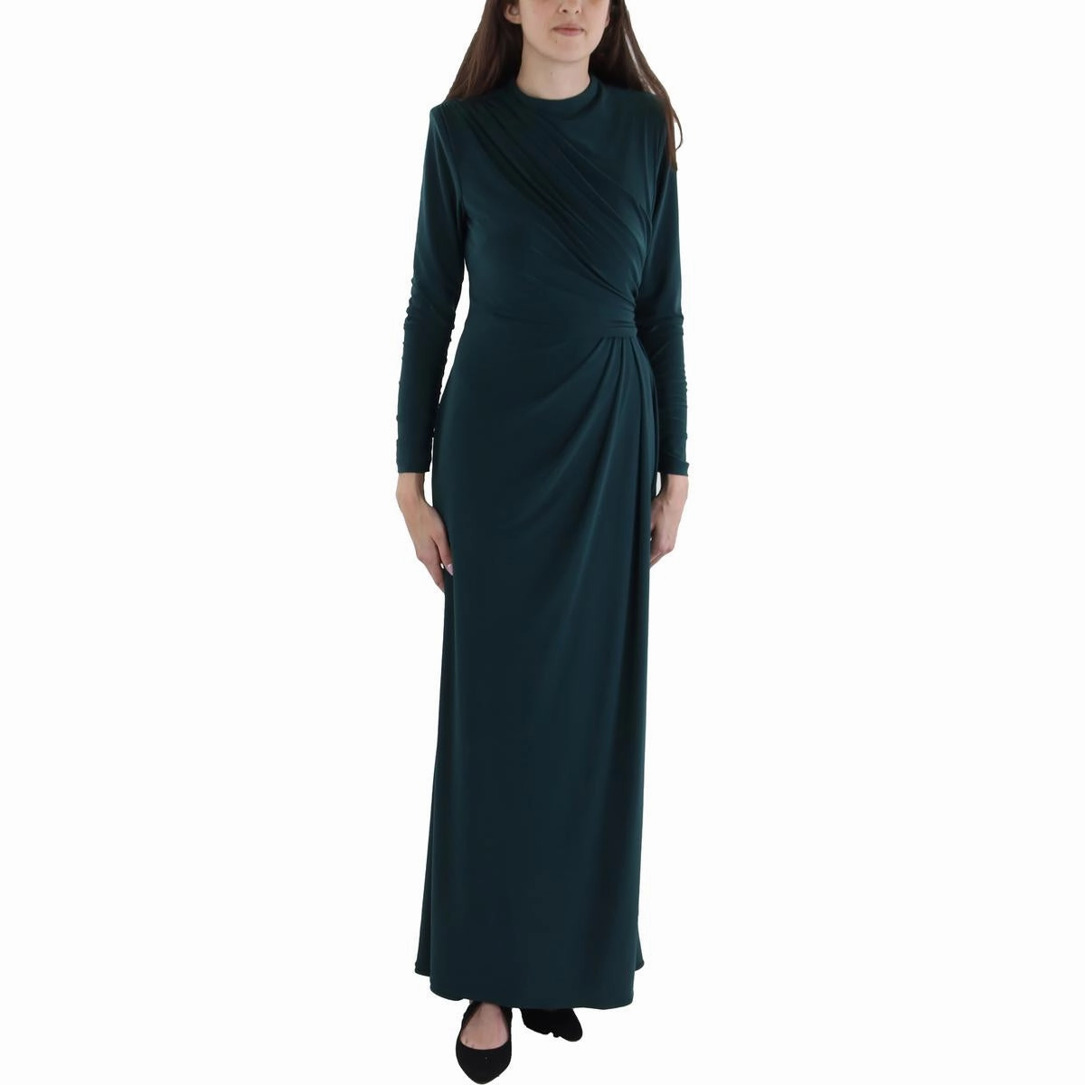 Womens Ruched Formal Evening Dress