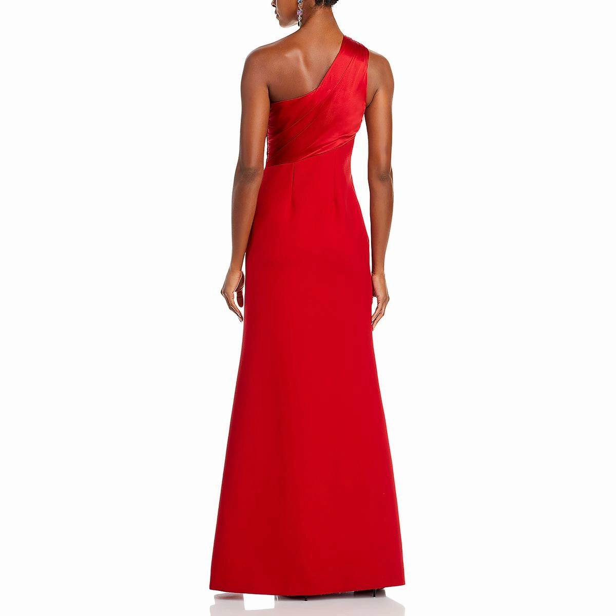 Womens Ruched Slit Evening Dress
