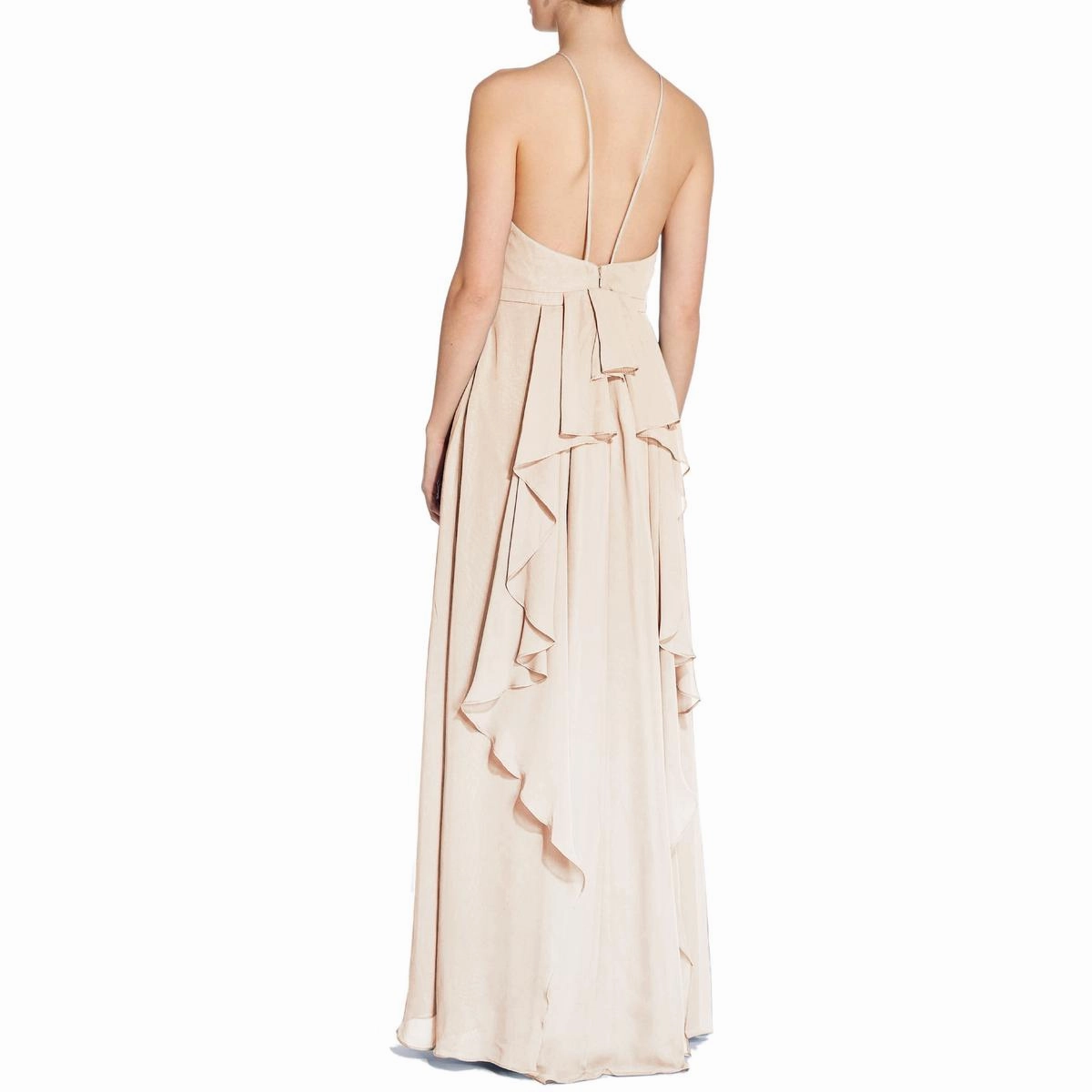 Womens Ruffled Prom Evening Dress