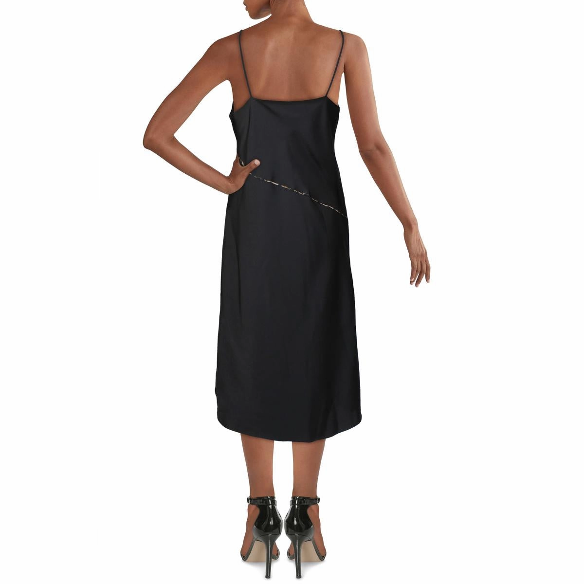 Womens Satin Midi Slip Dress