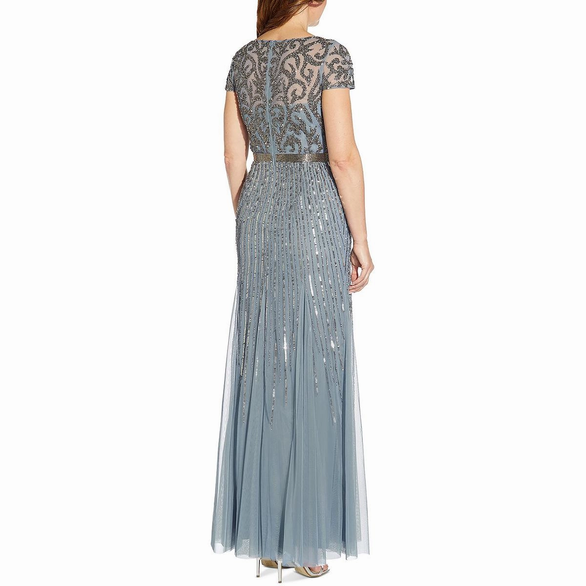 Womens Sequin Beaded Evening Dress