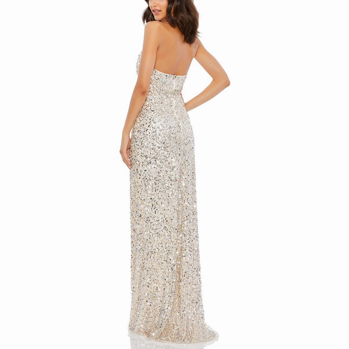 Womens Sequined Halter Evening Dress
