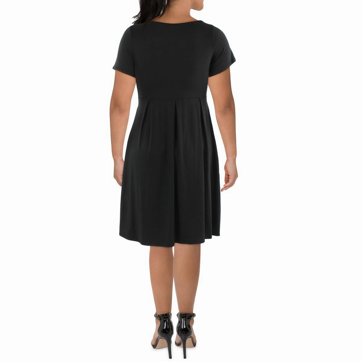 Womens Short Sleeve Knee Length Midi Dress