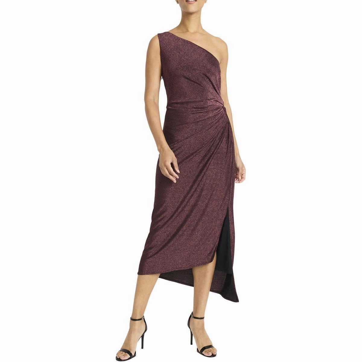 Womens Slit Nylon Midi Dress